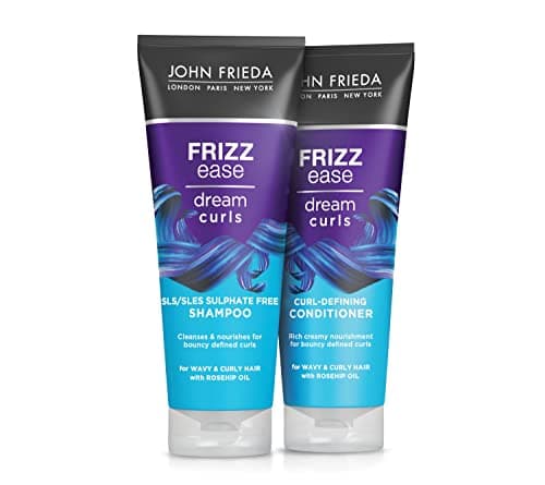 Image of John Frieda Frizz Ease Dream Curls Shampoo and Conditioner Duo Pack 2x 250 ml, Sulphate-Free Shampoo and Conditioner for Naturally Wavy and Curly Hair, Dream Curls Value Bundle