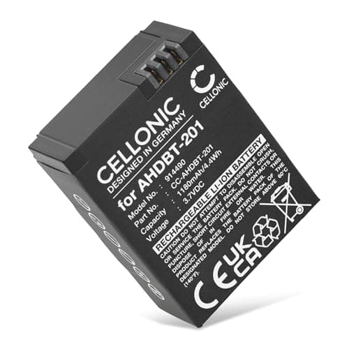 Image of CELLONIC, Battery for Camera compatible with GoPro Hero 3, 3 Black, 3plus, 3 Silver, 3 White (3.7V, 1180mAh)