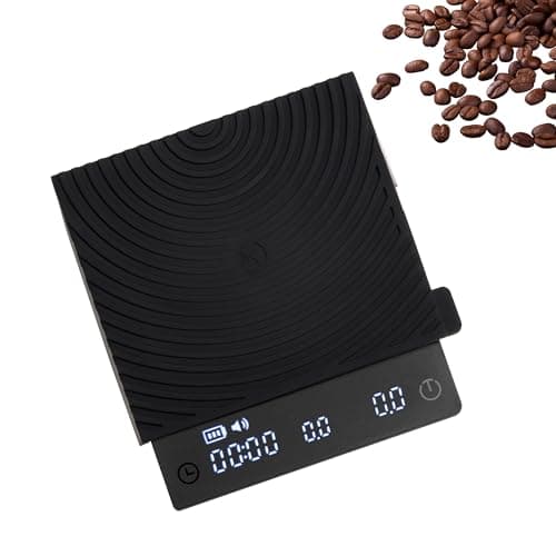 Image of Black Mirror Mini TIMEMORE, Espresso Scale with Flow Rate Function, Portable Coffee Scale, 2kg/0.1g, Silicone Protective Pad, Black