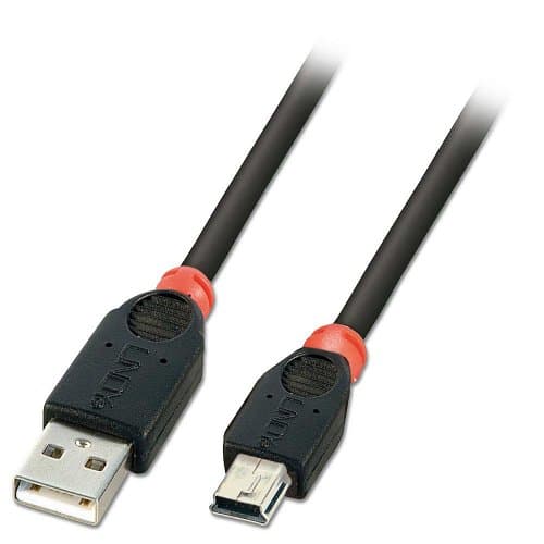 Image of LINDY 2m USB 2.0 Cable, Type A to mini B, Black