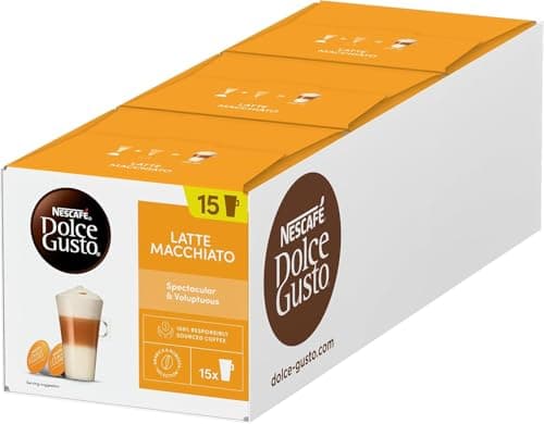 Image of Dolce Gusto Latte Macchiato Coffee Pods 30 Capsules (45 Servings, Pack of 3, Total 90 Capsules) | Sold by Bargain Hub