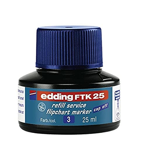 Image of Edding FTK 25 Refill Ink - Blue - 25 Ml - with Capillary System Ideal for Clean and Uncomplicated Refilling of Almost All Edding Flipchart Markers