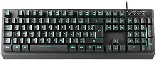 Image of LC-Power LC-KEY-4B-LED Keyboard USB QWERTZ German Black - Keyboards (Wired, USB, Mechanical Switch, QWERTZ, LED, Black)
