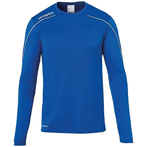 Image of Uhlsport Stream 22 Long Sleeve Jersey Men, Dark Grey Melange/Black, Moisture Wicking Dry Tech, Size XL