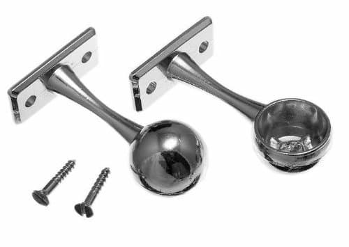 Image of WARDROBE ROD RAIL SOCKET END SUPPORT BRACKET 19MM CHROME PLATED ( pack 2 )