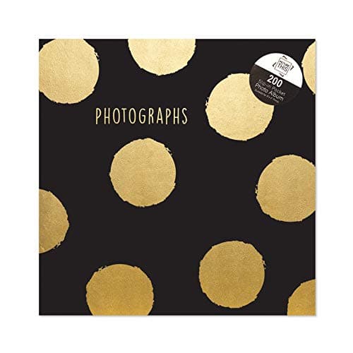 Image of Tallon Gold Foil Polka Dots 6x4 Photo Album Memo Slip in Holds 200 Photos