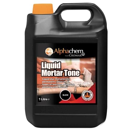 Image of CROMAR AlphaChem Liquid Mortar Tone | Iron Oxide Based Liquid Dye for Permanent Color in Mortar – Rendering – Pointing & Concrete | Black – 1KG