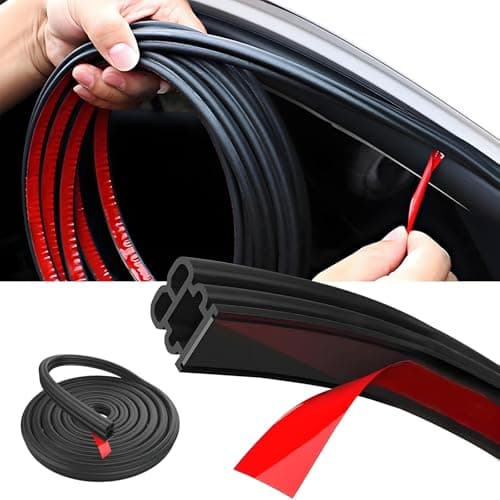 Image of 32.8Ft Car Door Seal Waterproof Strip Self-Adhesive Thickened Rubber Sealing Strip Car Door Draught Excluder Strip Soundproof Seal Strip for Most Car, Truck (10M)
