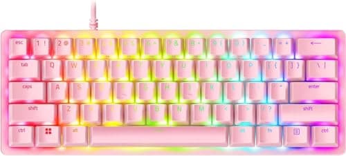 Image of Razer Huntsman Mini 60% Wired Gaming Keyboard, Pink Quartz