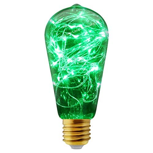 Image of Long Life Lamp Company 1w ST58 LED Industrial Decorative Light Bulb Coloured Fairy String Filament E27 (Green)