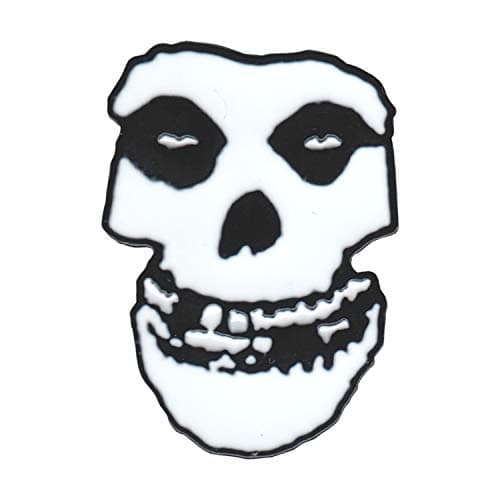 Image of C&D Visionary Misfits Skull 1.25 Inch Metal Lapel Pin, Black, White