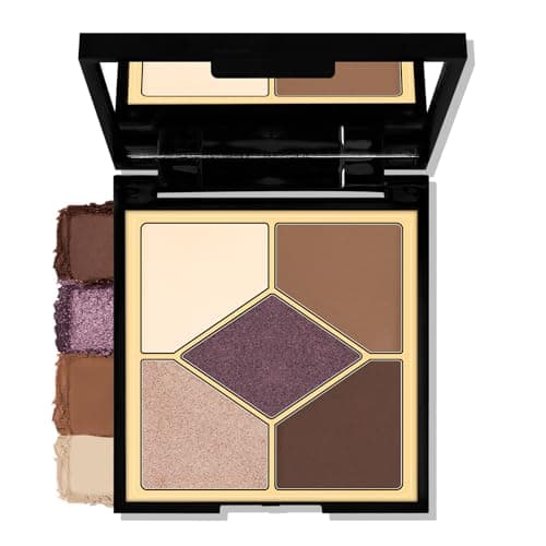 Image of Boobeen 5-Color Eyeshadow Palette, Brown Neutral Tones with Matte Shimmer Glitter Finishes, Long-Lasting Everyday Makeup Palette，Blendable & Pigmented,Travel-Friendly