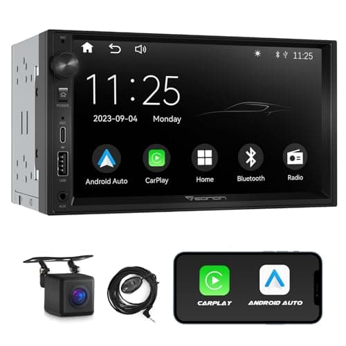 Image of Eonon 7 Inch QLED Double Din Headunit Linux Car Stereo Wireless CarPlay Android Auto Bluetooth USB DSP Support Type-C USB Fast Charge Touchscreen MirrorLink Video In/Out AUX In with Backup Camera X3
