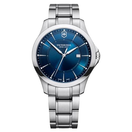 Image of Victorinox Men’s Watch Alliance Ø 40 mm, Swiss Made, Analogue Quartz, Water-Resistant up to 100 m, Sapphire Glass, Stainless Steel Strap, Blue/Silver