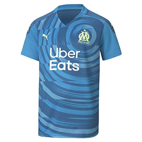 Image of PUMA Om Third Shirt Replica Jr with Sponsor Football Shirt - Bleu Azure-Vallarta Blue, 128