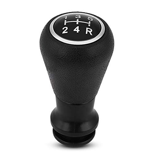 Image of Gear Shift Knob, Black Faux Leather & Plastic Replacement for Peugeot 106/107/205/206/207/405 and Citroën C1/C3/C4 Models (5 Speed Manual Gearbox Accessories)