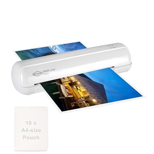 Image of SINCHI 9-Inch Thermal Laminator, 3–5 Mil, 3-Min Warm-Up, Compact Lamination Machine with 10 Pouches, Jam Release Lever, Auto Shut-Off, One-Touch Operation for Home, Office, School