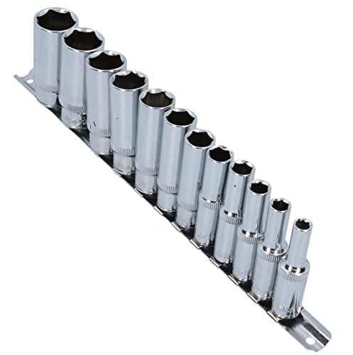 Image of AB Tools 12pc Imperial SAE AF 1/4" - 7/8" Sockets 6 Point On Rail Deep 3/8" dr AT939
