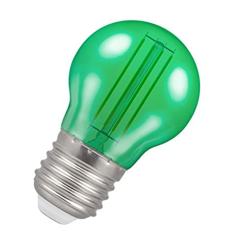 Image of Crompton Lamps Green LED Golfball Light Bulb 4.5W E27 Harlequin | IP65 Outdoor Lights LED Bulbs | Energy-Saving Replacement for 25W Bulbs | 15,000 Hours Life | for Festoon Lights Outdoor