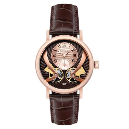 Image of Thomas Earnhshaw Men's Beaufort Anatolia Automatic Mechanical Watch with Brown Dial Analogue Classic Display and Brown Leather Strap ES-8059-03