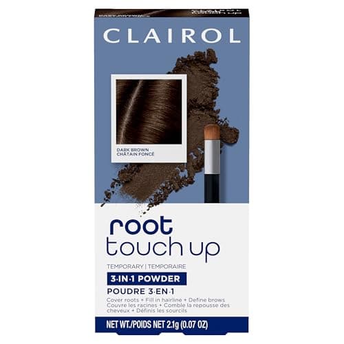Image of Clairol Root Touch-Up Temporary Concealing Powder, Dark Brown Hair Color, 1 Count