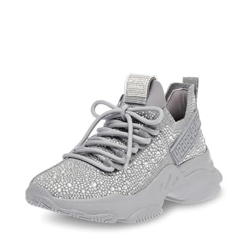 Image of Steve Madden Women's Maxima Sneaker, Denim Rhinestone, 7 UK