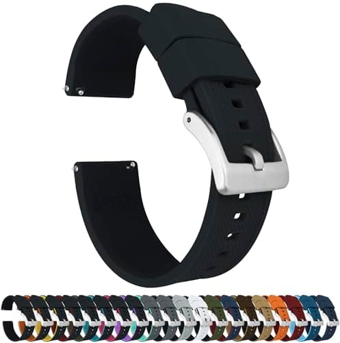 Image of 22mm Black - BARTON Elite Silicone Watch Bands - Quick Release - Choose Strap Color & Width