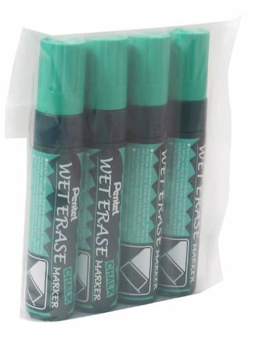 Image of Pentel Jumbo Wet Erase Liquid Chalk Marker - Green (Pack of 4)