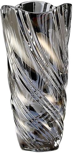 Image of Glass Flower Vase, 24cm Hight Modern Minimalist FlowerVase, Nordic Crystal Decorative Handmade Vase Flower Arrangement Decoration for Home Office Decor, Gift for Wedding Housewarming Party Celebrate