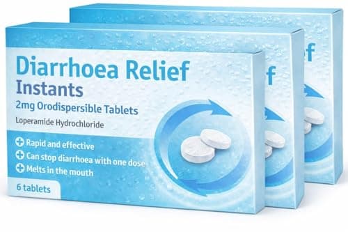 Image of Diarrhoea Relief Instants Loperamide Hydrochloride 2mg Orodispersible Tablets for Diarrhea - 3 x 6-18 Tablets (GSL)