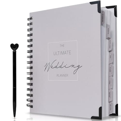 Image of The Ultimate Wedding Planner Book and Organiser for UK Weddings - Full Of Unique Hints, Tips, Guides & Countdowns - Engagement Gift For Couples