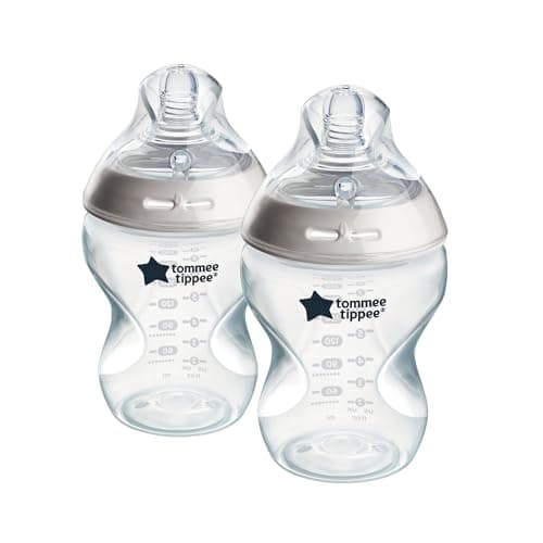 Image of Tommee Tippee Baby Bottles, Natural Start Anti-Colic Baby Bottle with Slow Flow Breast-Like Teat, 260ml, 0m+, Self-Sterilising, Baby Feeding Essentials, Pack of 2