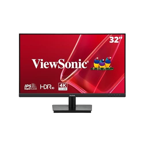 Image of ViewSonic VA3208-4K-HD 32 inch Monitor 4K UHD 3840 x 2160, VA, 104% sRGB, 60Hz, HDR10, Frameless, Flicker Free, 2 x HDMI 2.0, DP, 2 years warranty