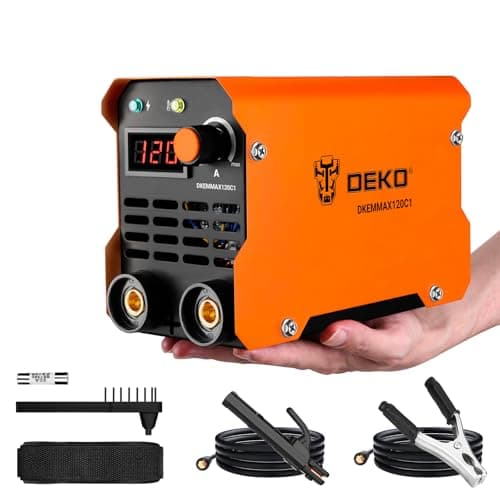 Image of Mini Stick Welder:DEKO 120A 220V MMA ARC Welder for Home Repair, Metal Welding,DIY,Bicycle Repair,Portable Welding Machine with Adjustable Shoulder Strap for Welders