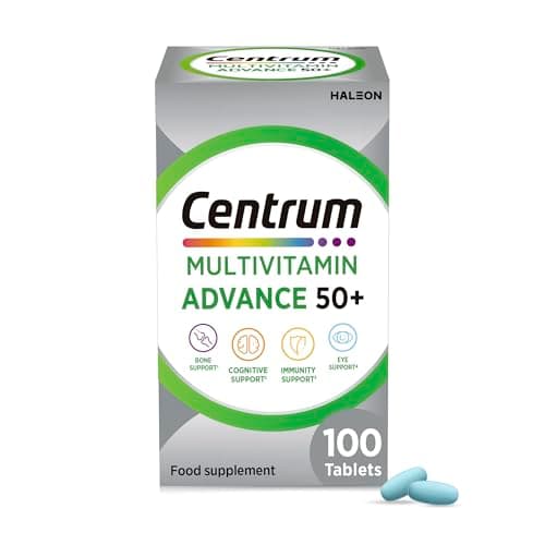 Image of Centrum Advance 50+ Tablets Multivitamin & Mineral Supplements, with 24 essential nutrients, including vitamin D, C, Zinc, 100 ct (Packaging may vary)