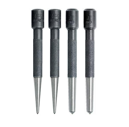 Image of Eclipse Professional Tools 351W Set of 4 Round Head Center Punches 3.2mm (1/8") - 6.35mm (1/4") Point Diameter
