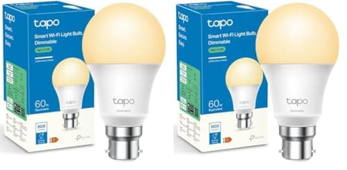 Image of Tapo Smart Bulb, Smart Wi-Fi LED Light, B22, 8.7W, Energy Saving, Works with Amazon Alexa and Google Home, Dimmable Soft Warm White, No Hub Required L510B [Energy Class F] (Pack of 2)
