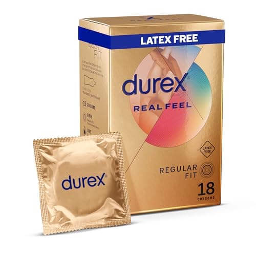 Image of Durex Real Feel, 18 Condoms, Regular Fit, Latex Free, Extra Silicone Lube
