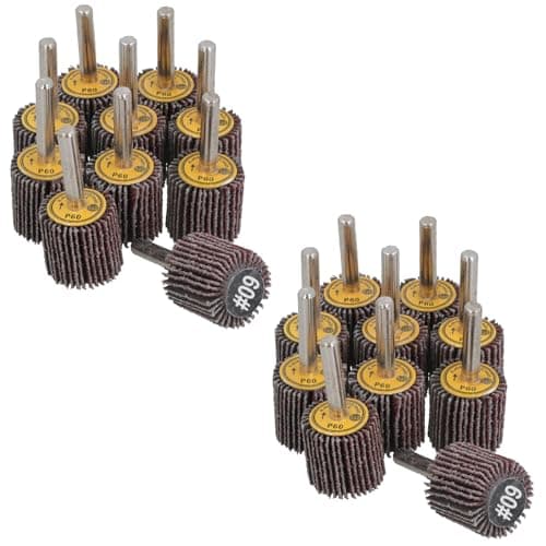 Image of 25mm 60 Grit Abrasive Flap Wheel Discs Sanding Rust Removal 6mm Shank 20pc