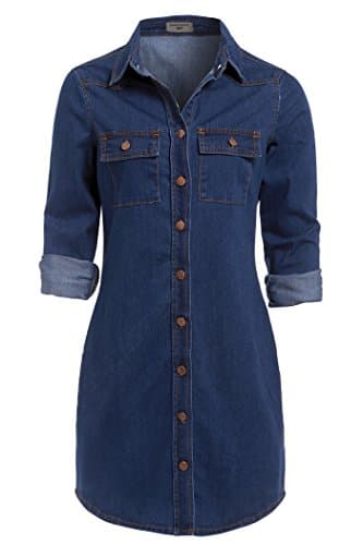 Image of SS7 New Vintage Denim Blue Shirt Dress Sizes 6-16 (UK - 16, Vintage Denim)