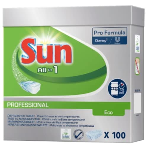 Image of Sun All in 1 Eco Professional Dishwasher Tablet 100 x 18g (1.8kg) x 5
