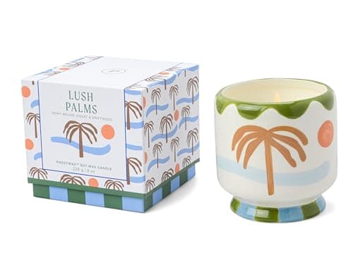 Image of Paddywax Scented Candles Dopo Hand-Painted Ceramic Luxury Artisan Candle, 226g, Palm Tree - Lush Palms