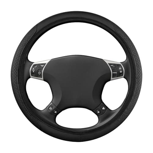 Image of Car Steering Wheel Covers Soft Leather Universal Steering Wheel Cover 3D Embossed, All Season Comfort Ant Slip Breathable Car Cover Size 38 cm 15 inch for Bmw, Mercedes, Vauxhall, Corsa, Ford Fiesta