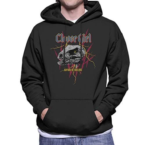 Image of All+Every Jurassic Park Clever Girl Raptor On Tour 1993 Claw Marks Men's Hooded Sweatshirt Black