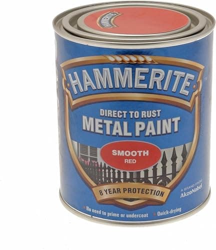 Image of ICI Hammerite 5092824 Direct to Rust Metal Paint - Smooth Red Finish 750ML