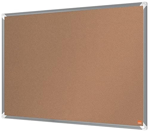 Image of Nobo Premium Plus Cork Notice Board 900x600mm – Pin Board for Wall with Self-Healing Surface, Aluminium Frame, Office Notice Board, Memo Board, Display Board, EU Ecolabel Certified, 1915180