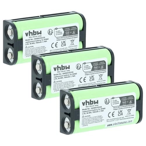 Image of vhbw 3x Replacement Battery compatible with Sony MDR-RF850RK, MDR-RF855, MDR-RF855RK, MDR-RF855R Wireless Headset Headphones (700 mAh, 2.4 V, NiMH)