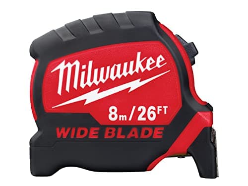 Image of Premium Wide Blade Tape Measure 8m/26ft (Width 33mm)