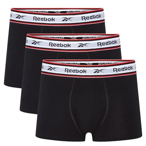 Image of Reebok Barlow Men's Trunks - Pack of 3 | Mens Trunks, Breathable & Stretchable Underwear for Men | Multipack Mens Underwear Cotton | Black, White & Grey