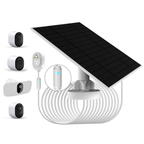 Image of 6W/5V Solar Panel Compatible with Arlo Ultra, Ultra2/2XL, Pro3/4/4X/5, GO2, Floodlight Cameras, Weather Resistant, Easy Install,IP66 Waterproof,4m Charging Cable
